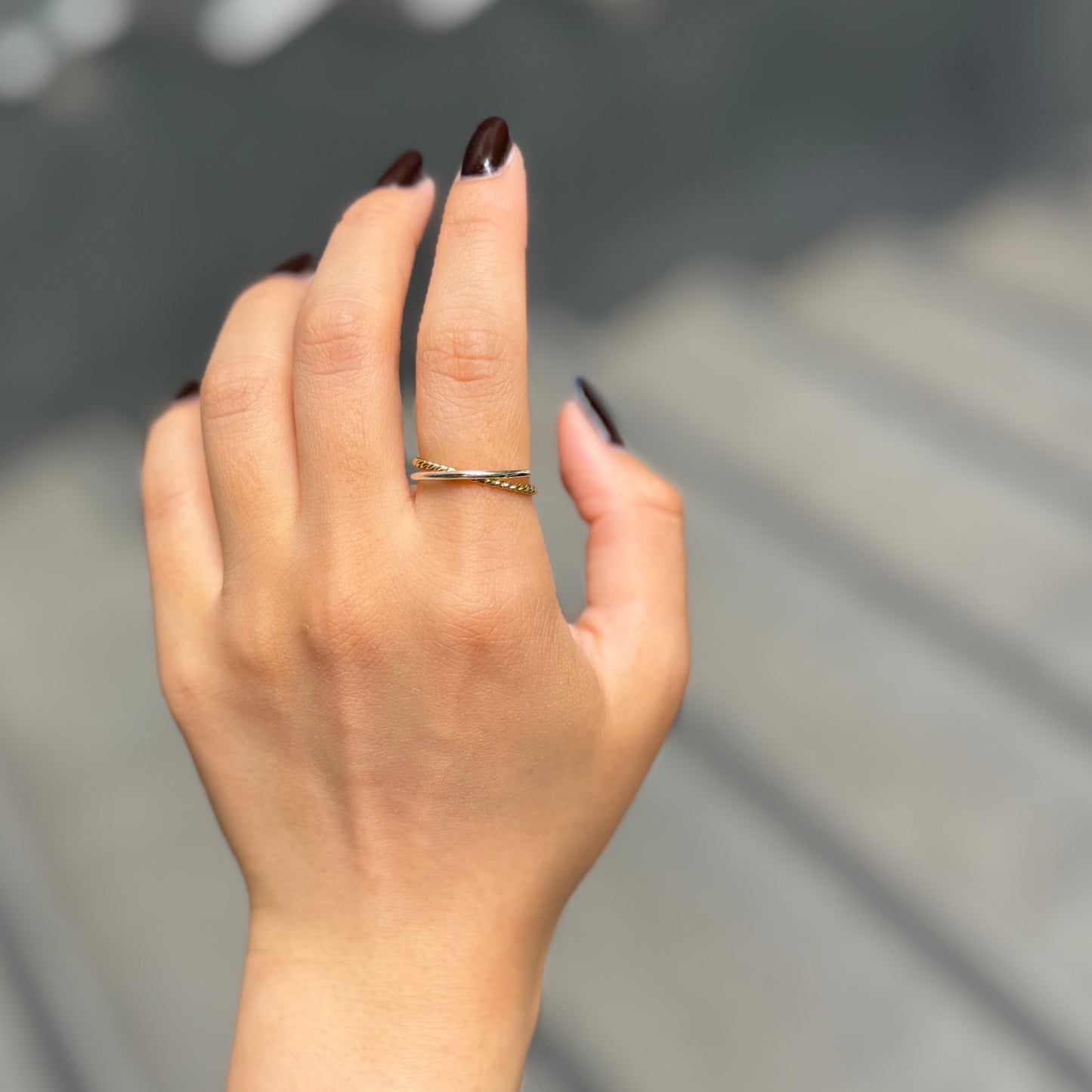 Silver925×brass stacking ring