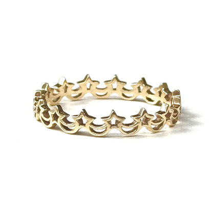 Brass star plain ring 10