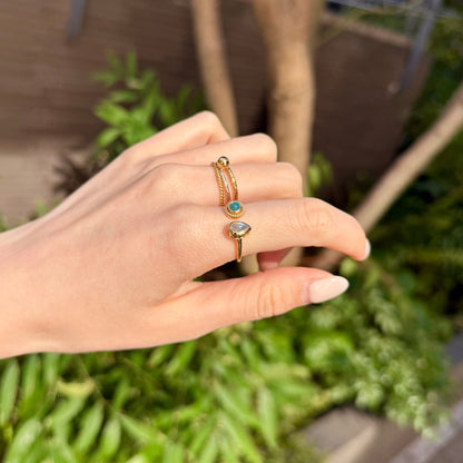 Brass 2stone ring 5