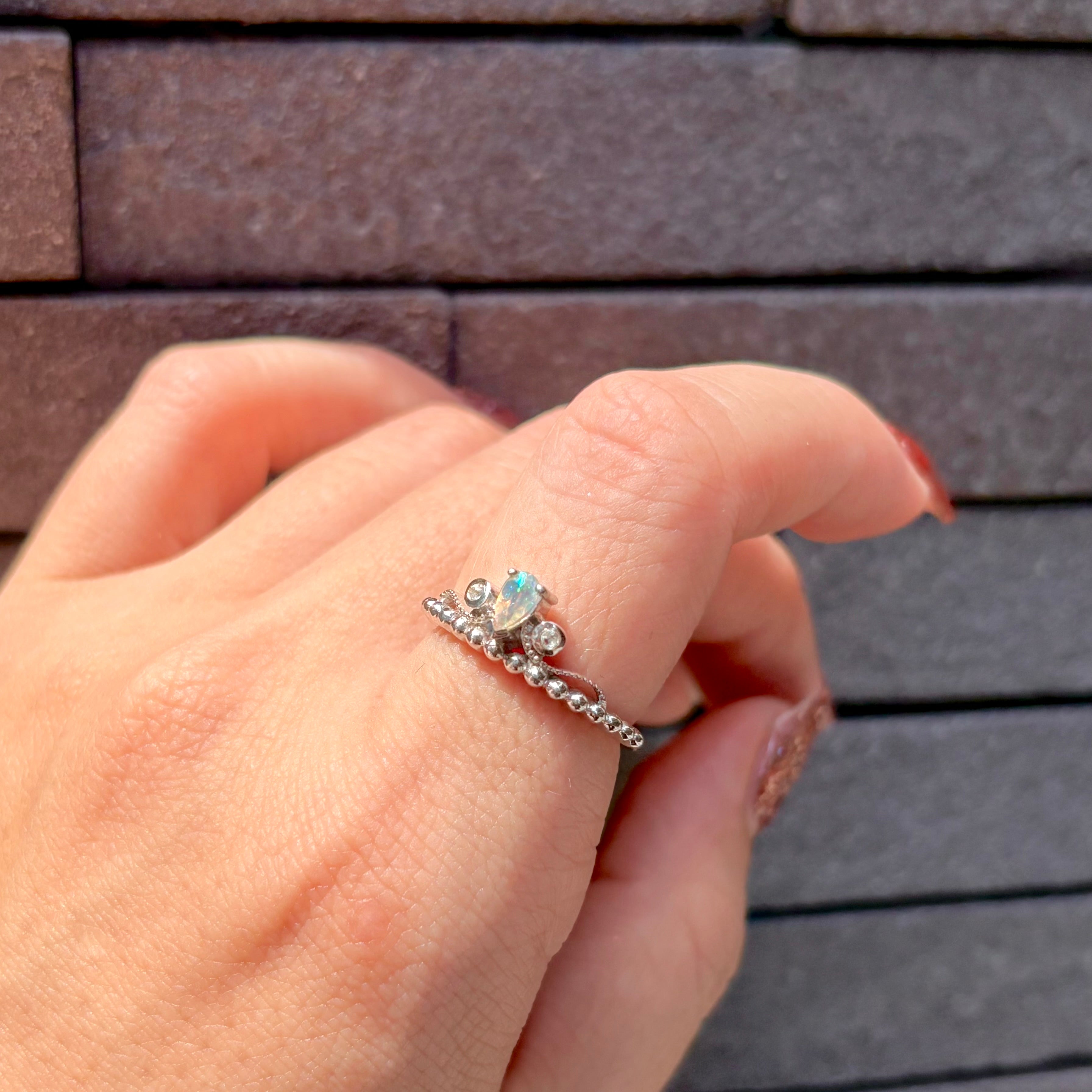 Biju mam poco】Tiara ring -Opal-