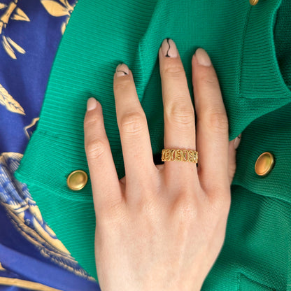 Brass Moon plain ring 1