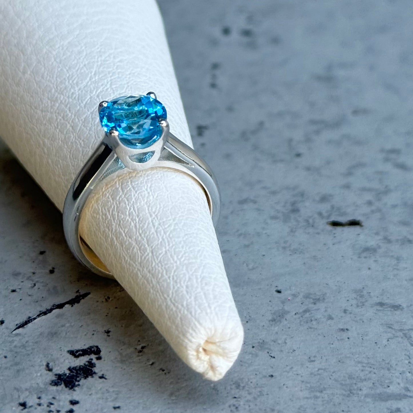 Swiss Blue topaz ring