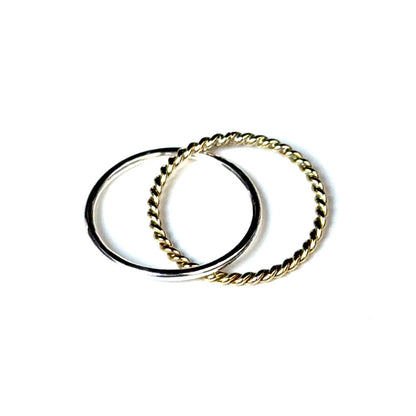 Silver925×brass stacking ring