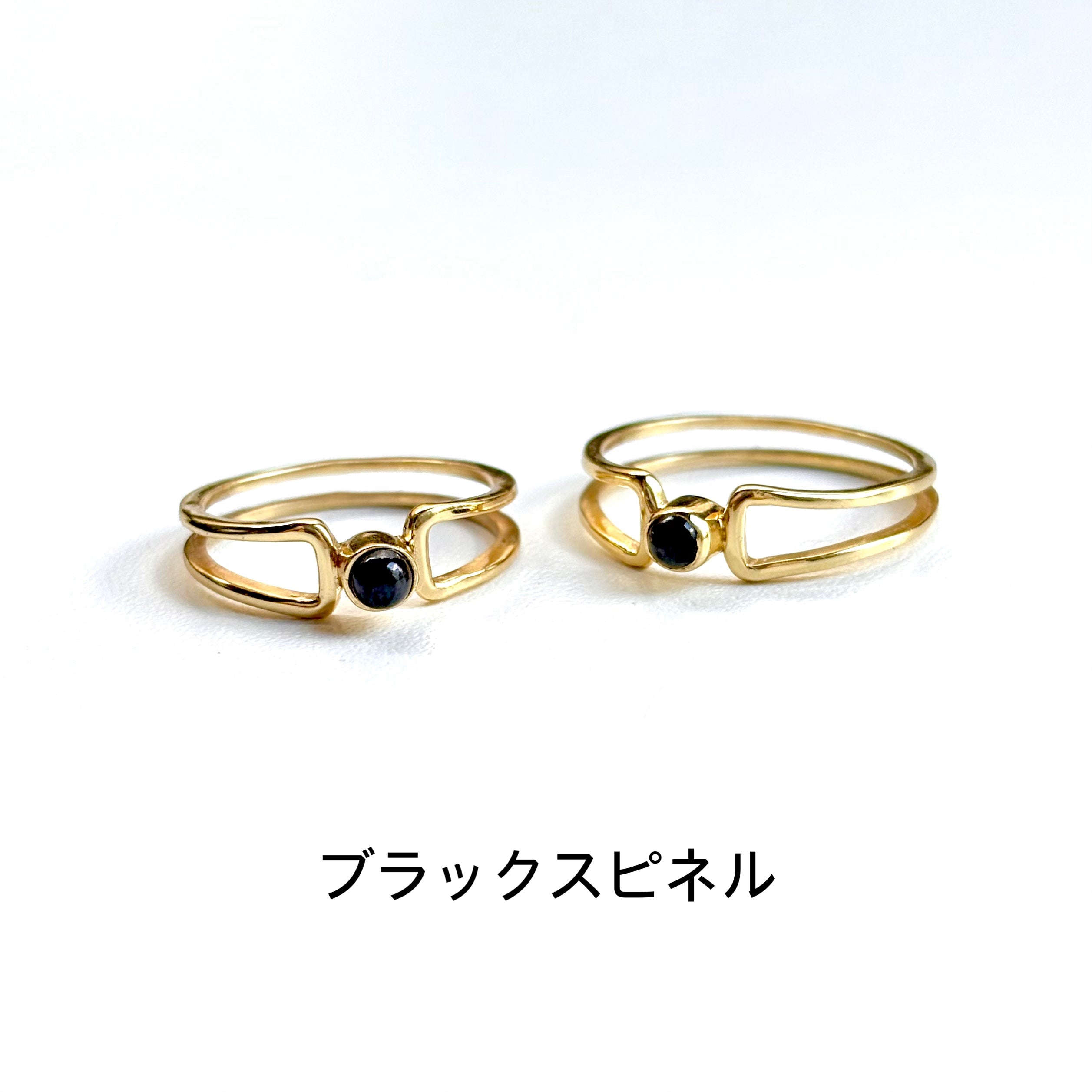 bijumam ビジュマム　天然石　リング　セット ゴールド　真鍮　フリーサイズ Brass design ring 6 – Biju mam