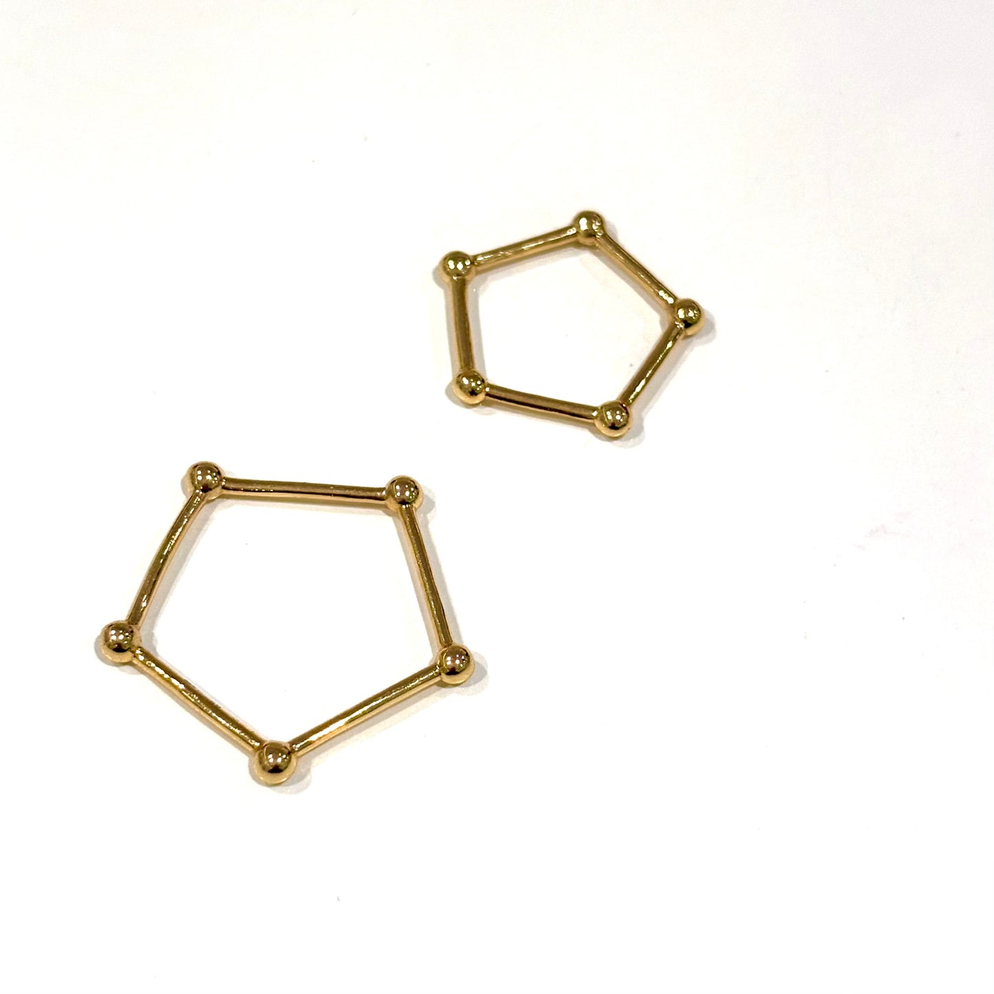 Brass plain ring〈pentagon〉