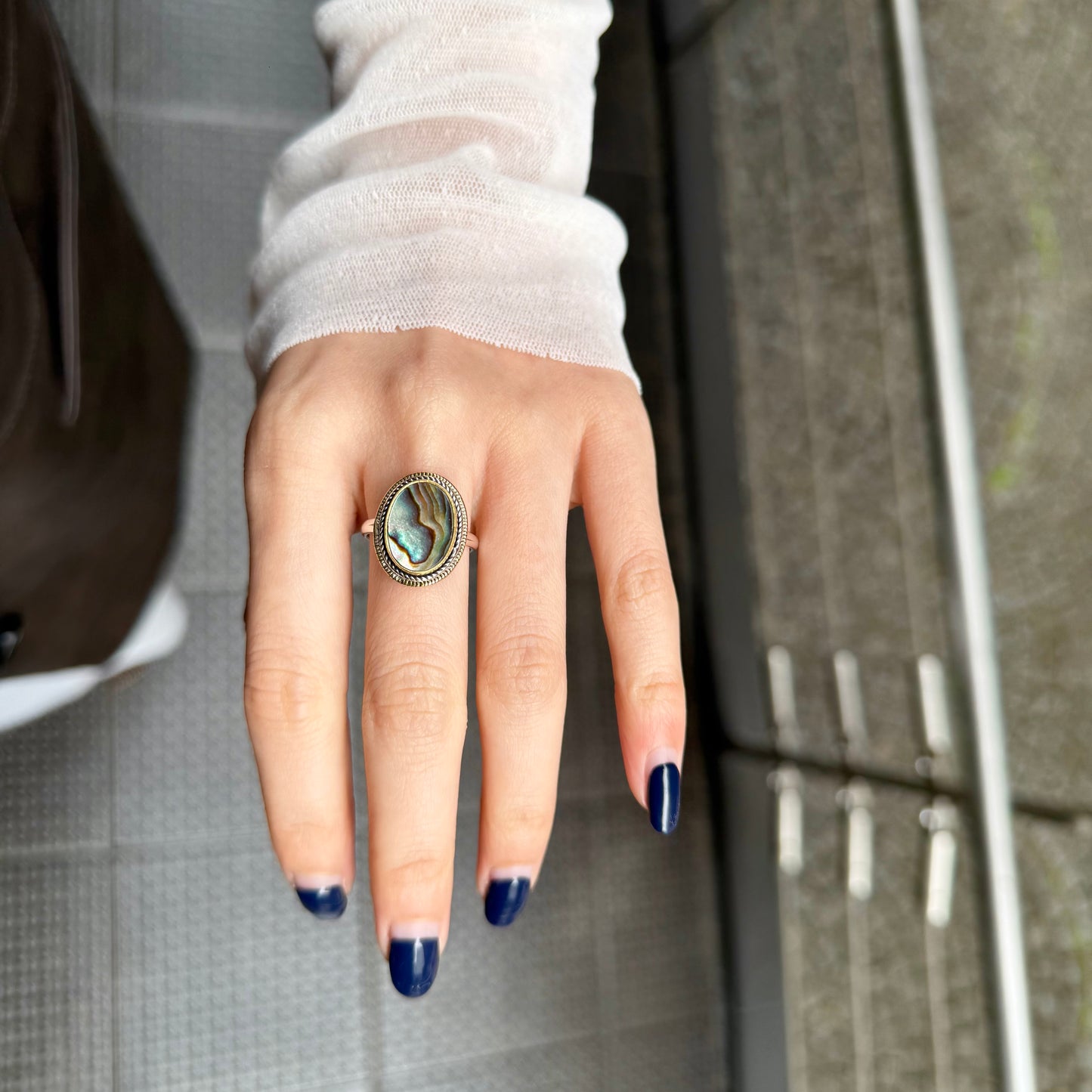 Abalone shell design ring 1