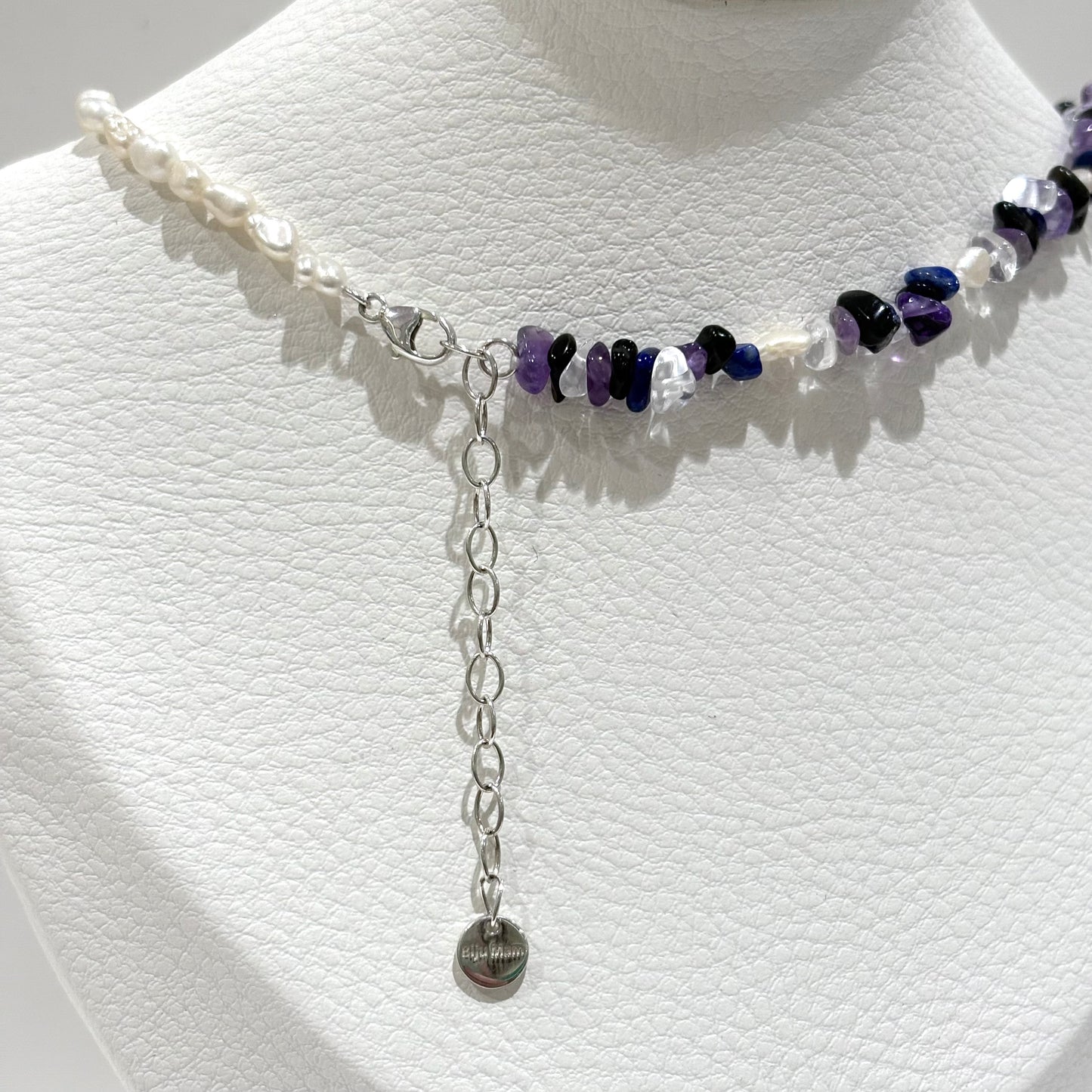 Pearl × Stone necklace 1