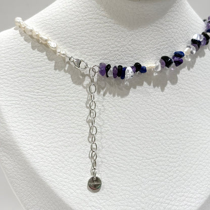 Pearl × Stone necklace 1