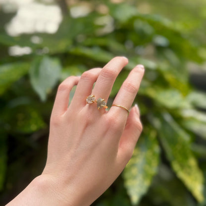 Brass 2stone ring 14