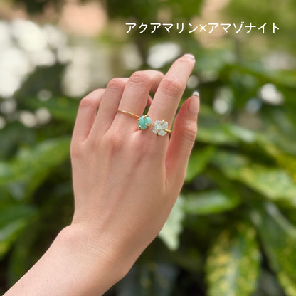 Brass 2stone ring 14