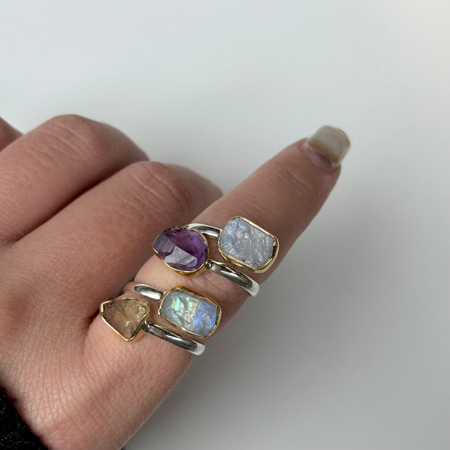 Roughcut 2stone ring 27