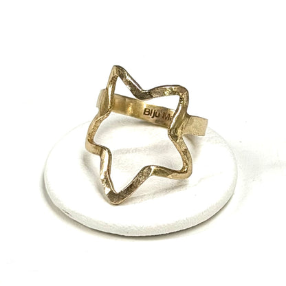 Brass star plain ring 15