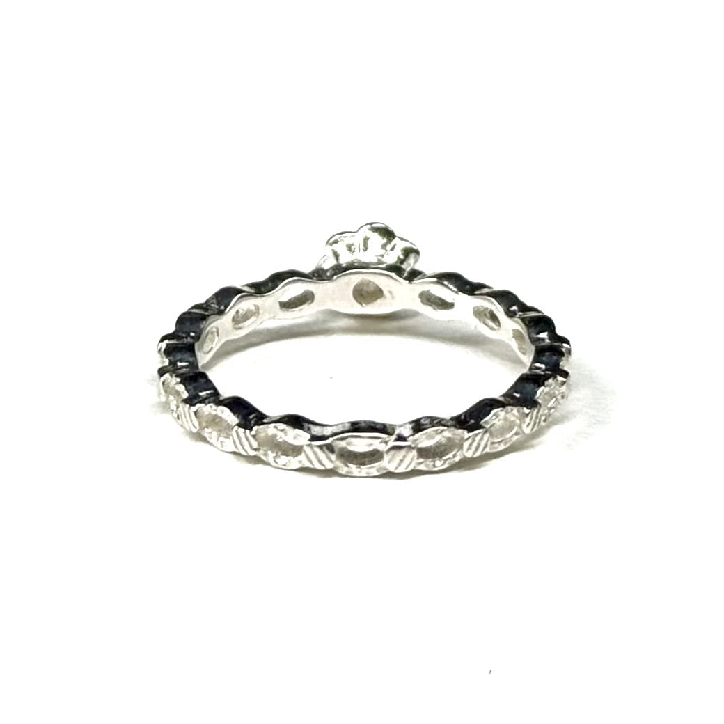 Flower plain ring 9
