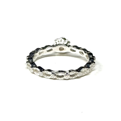 Flower plain ring 9