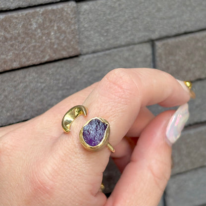 Brass Moon × Stone ring