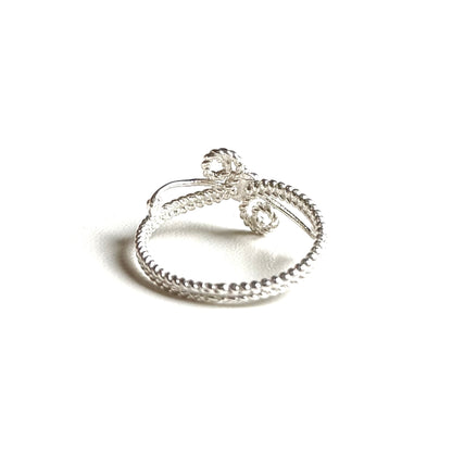 Flower plain ring 15