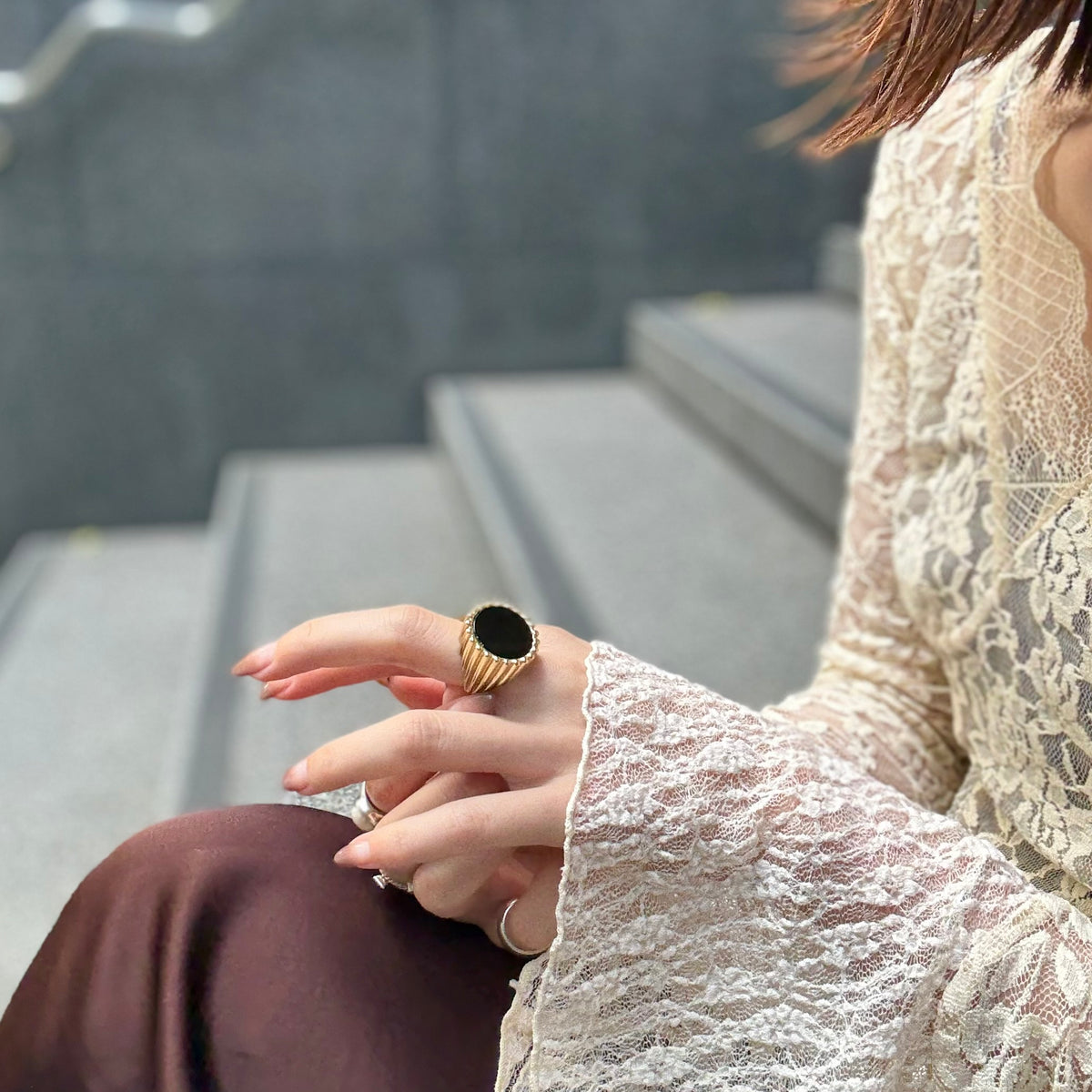Brass design ring 16