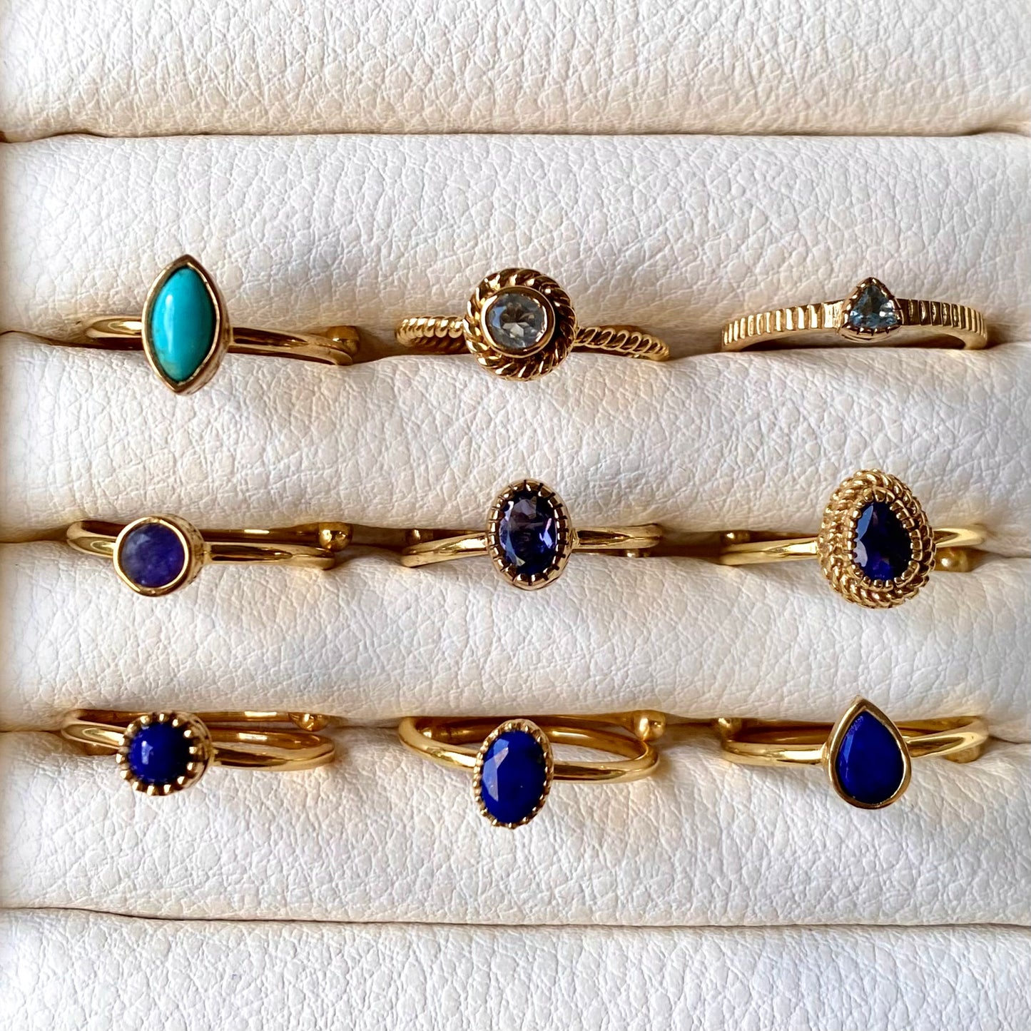 Brass petit  ring〈blue〉