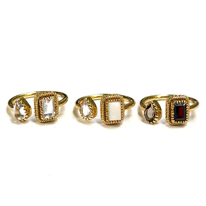 Brass 2stone ring 15
