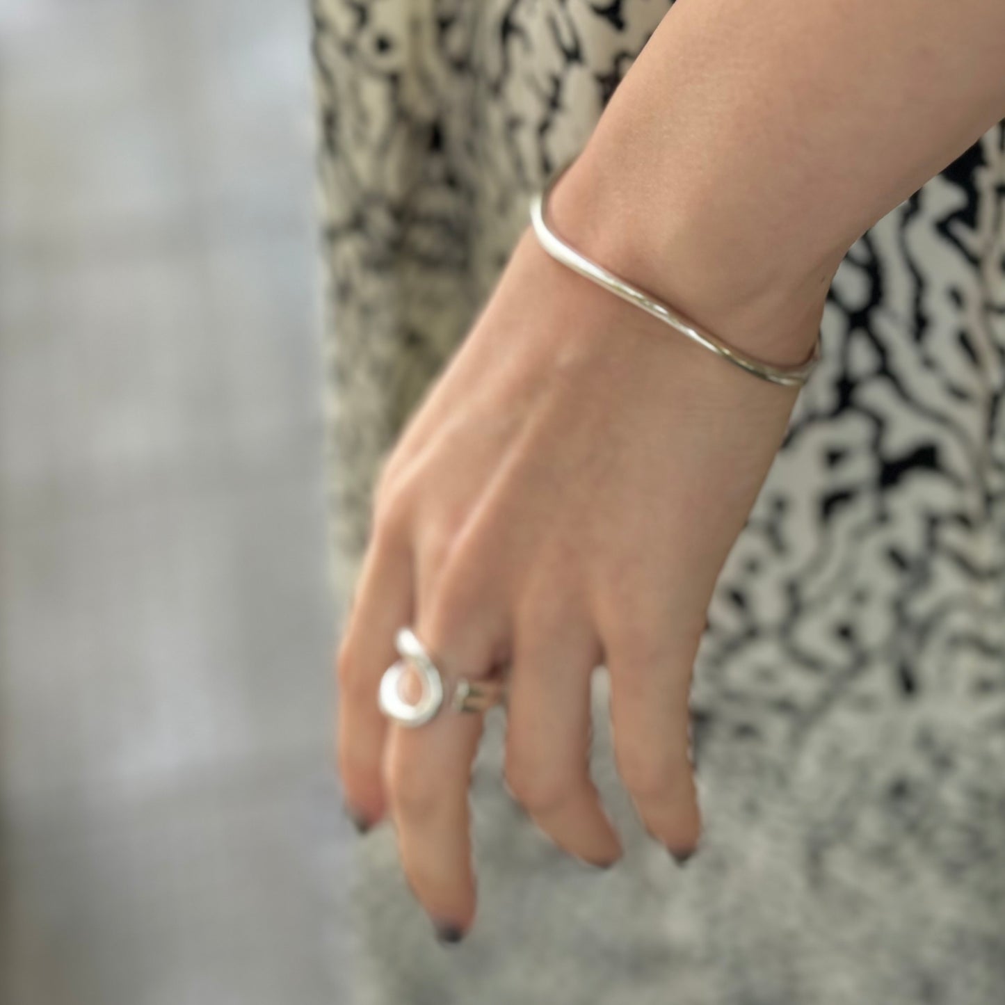 Silver925 plain bangle 1