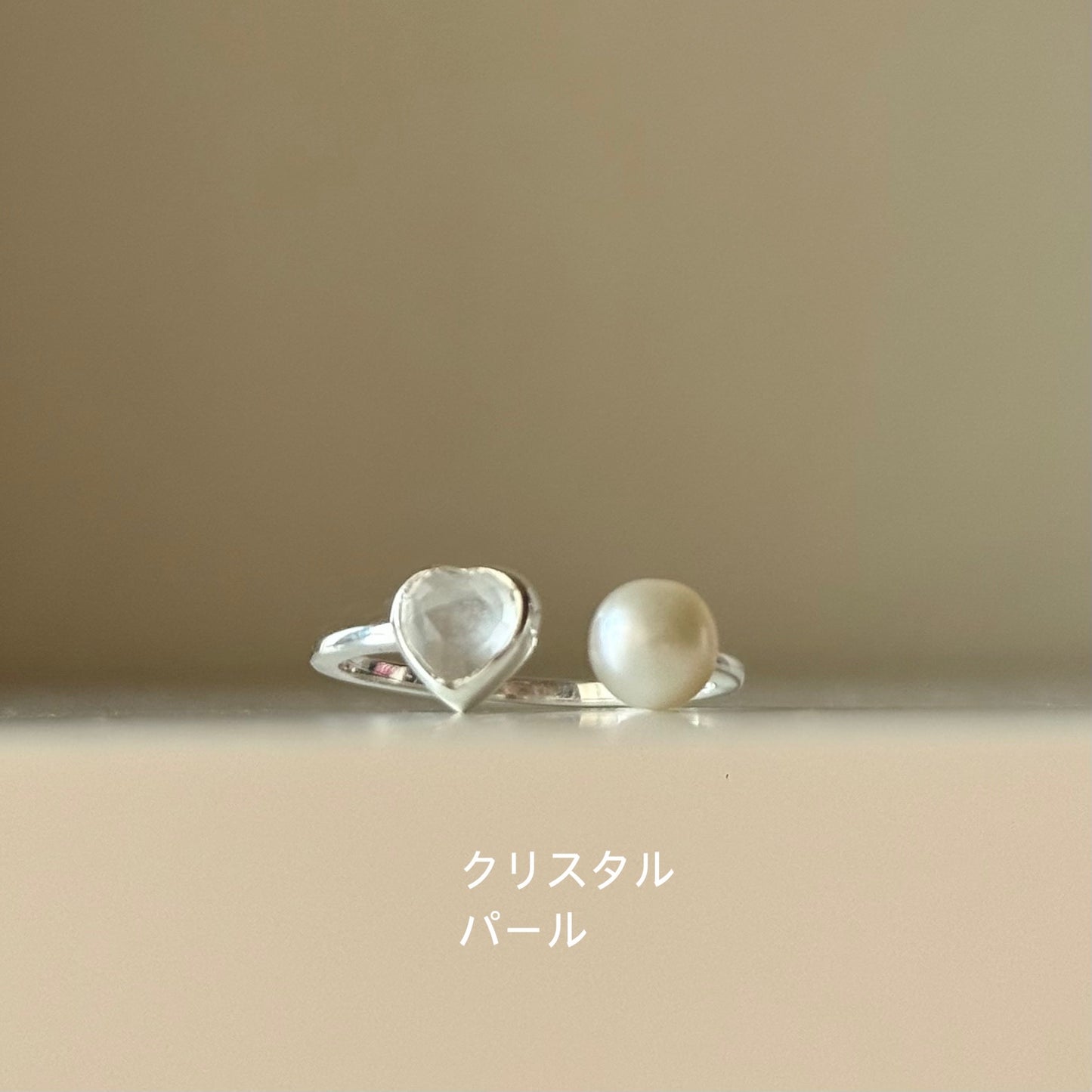 Heart×Pearl 2stone ring