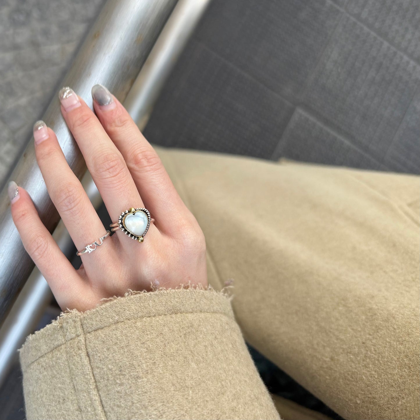 Silver925 plain ring〈I♡U〉