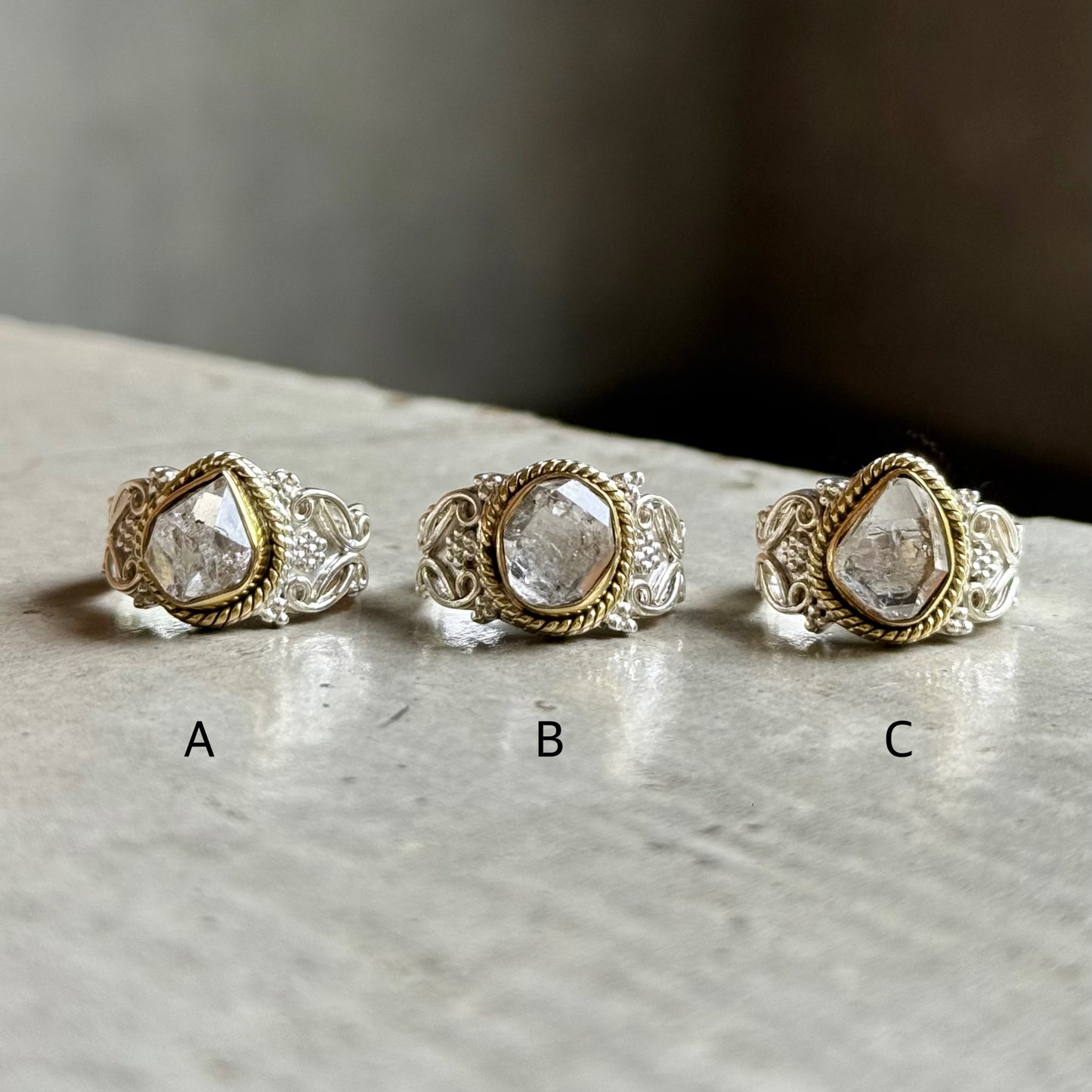 Herkimer Diamond ring 10