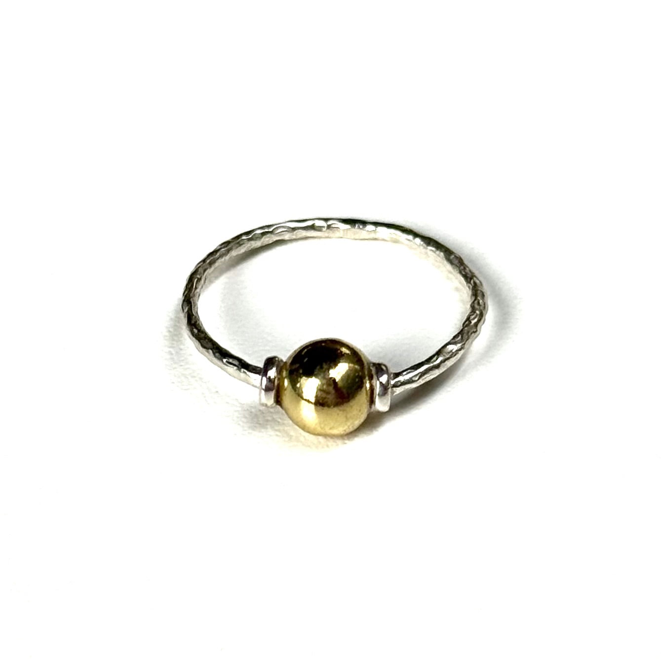 Silver925×Brass plain ring 〈Ball〉19