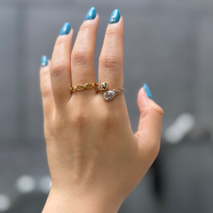 Brass design ring 14
