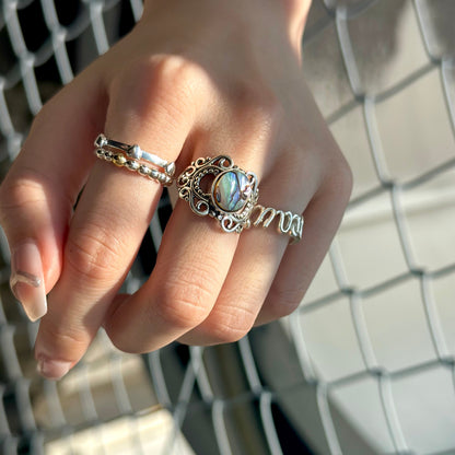Abalone shell ring