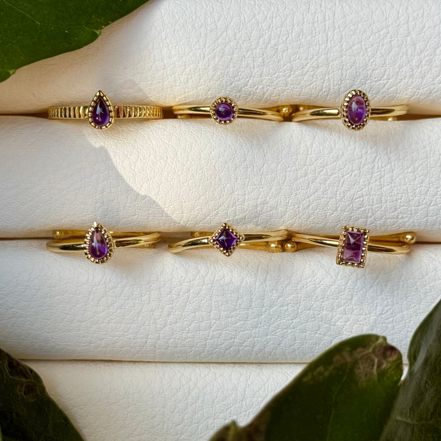 Brass petit ring〈Amethyst〉