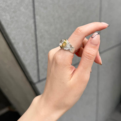 Herkimer Diamond ring 10