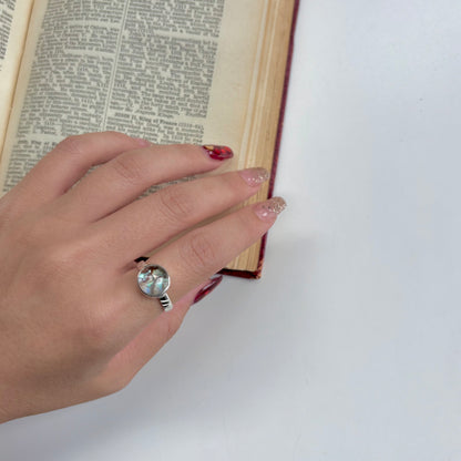 Doublet Abalone shell & Crystal ring 1