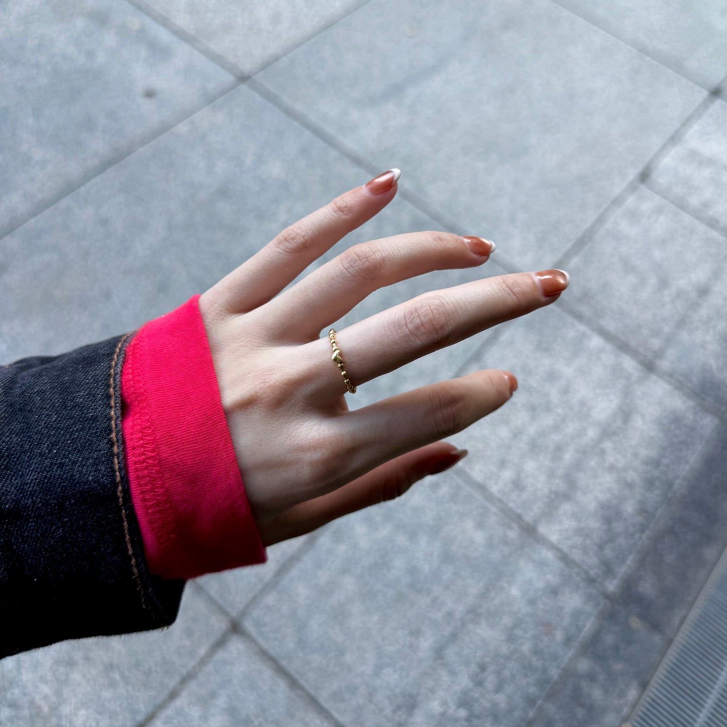 Brass Heart plain ring 7