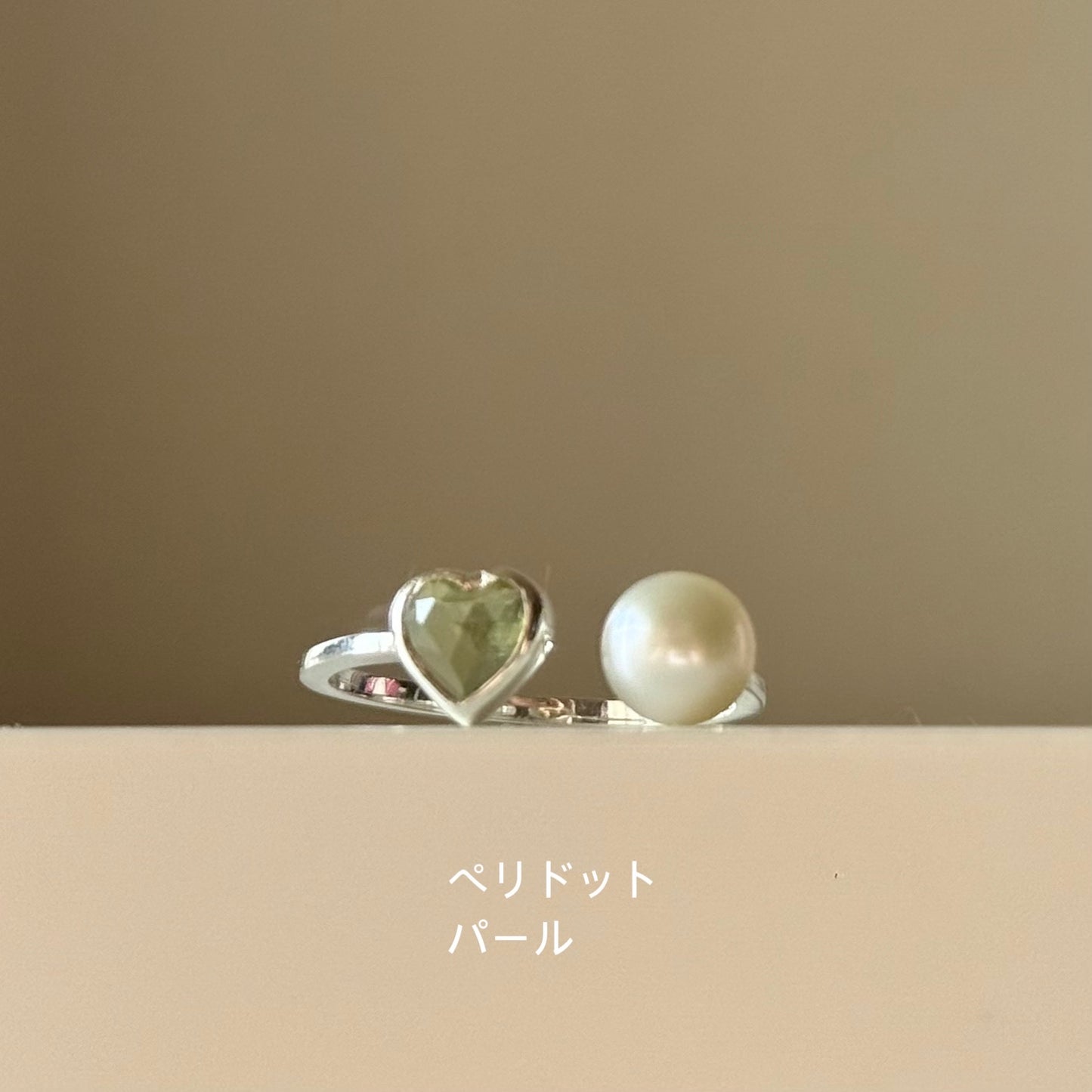 Heart×Pearl 2stone ring