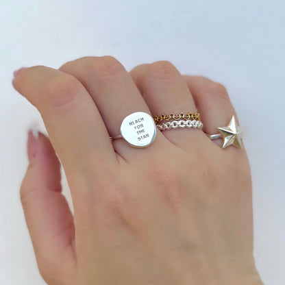 "REACH FOR THE STAR" plain ring