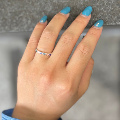 Heart enamel ring 8