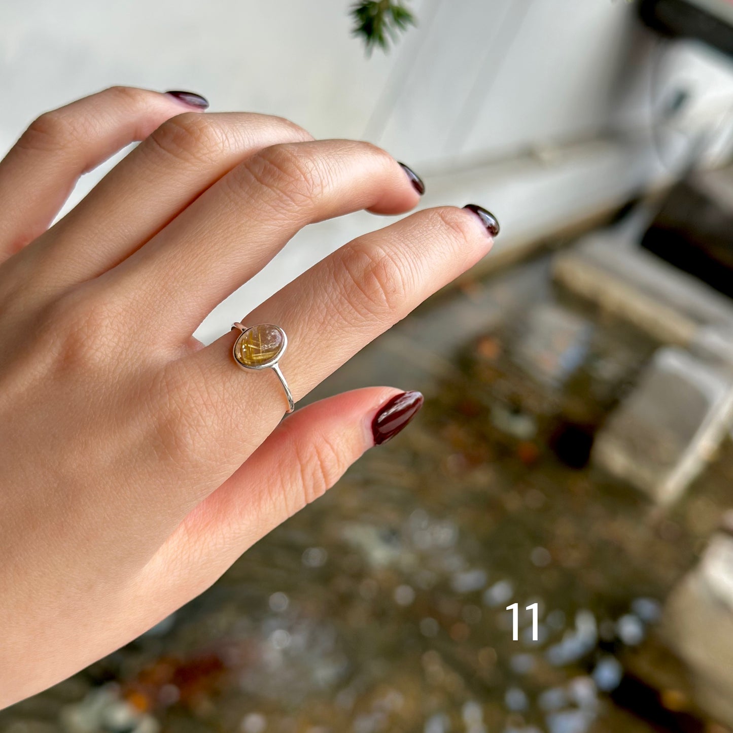 Gold Rutile Quartz ring