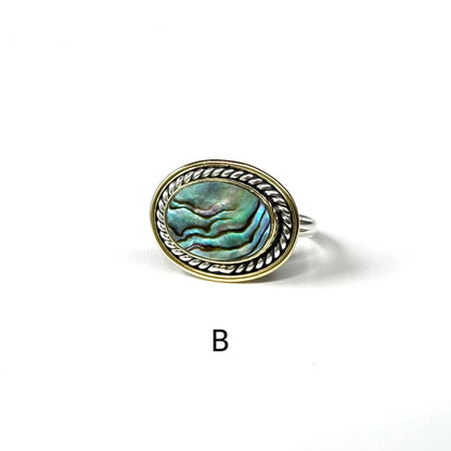 Abalone shell design ring 1