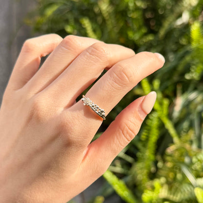 Flower plain ring 8