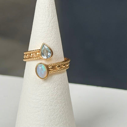 Brass 2stone ring 13