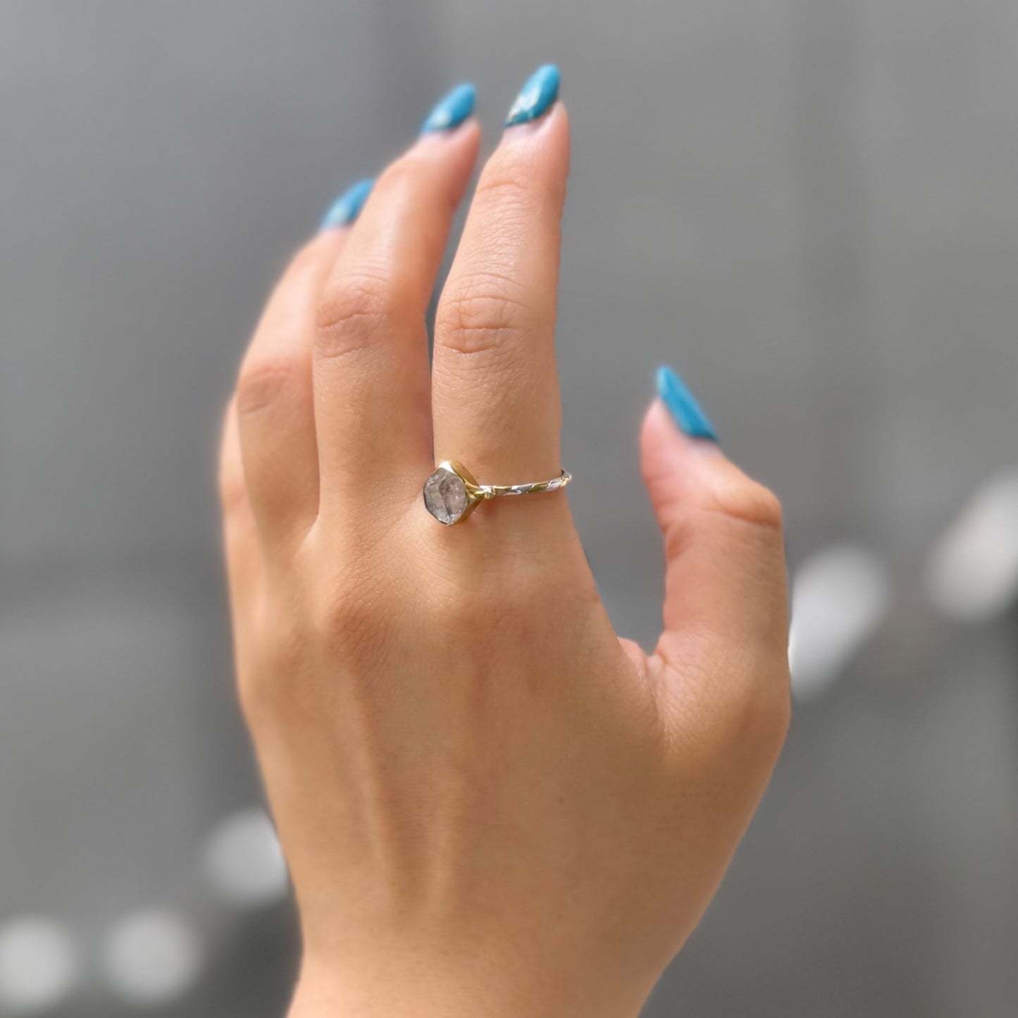 Herkimer diamond ring 12