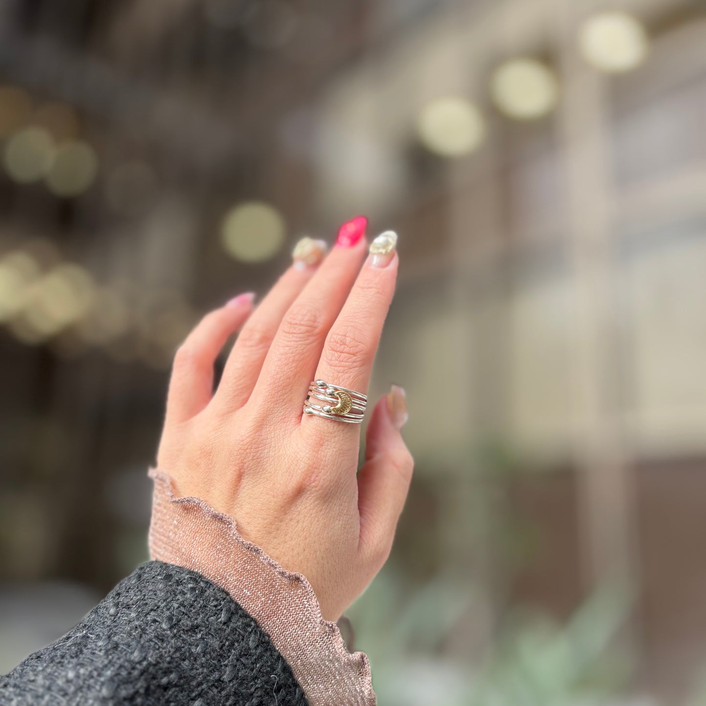 Stacking plain ring 〈Moon〉