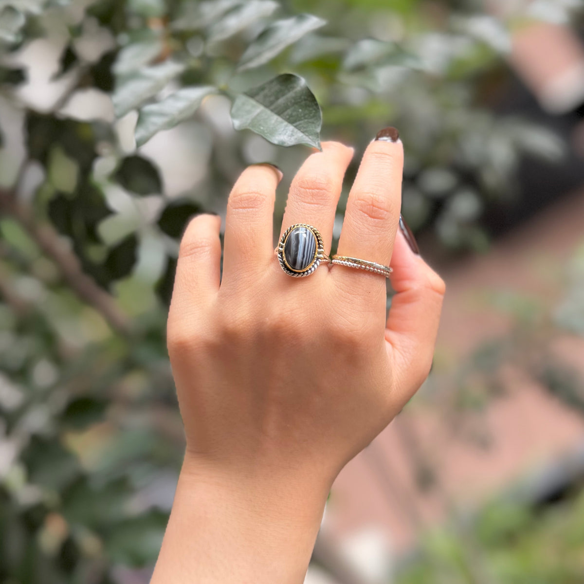 Silver925×brass design ring 21