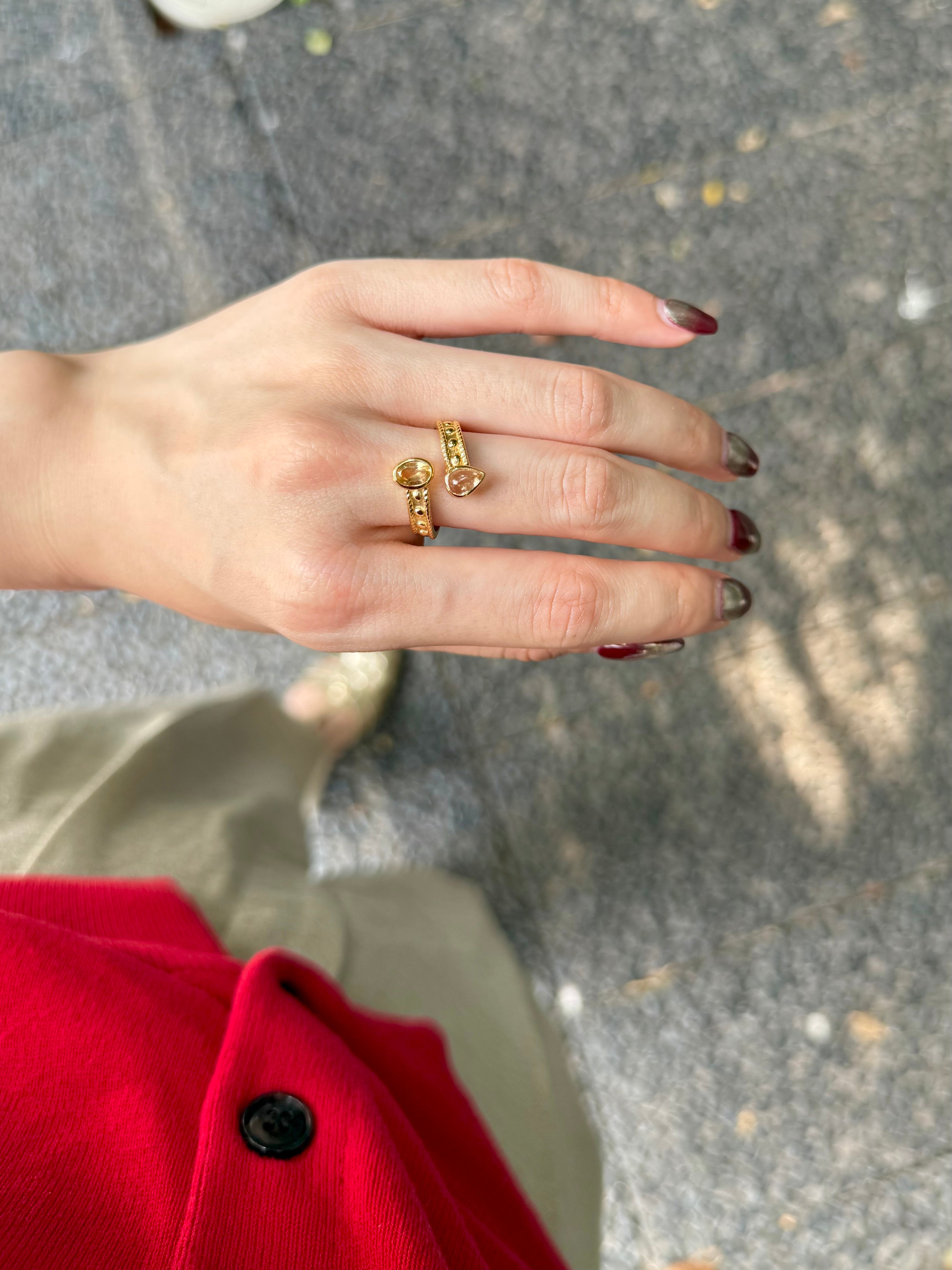 Brass 2stone ring 3 – Biju mam