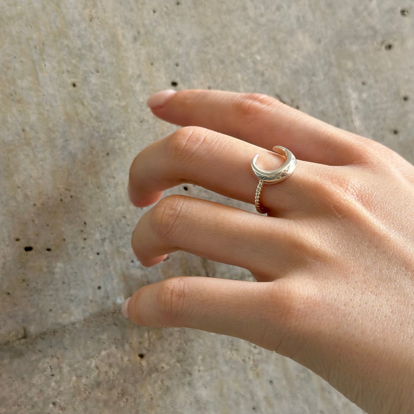 Moon plain ring 2