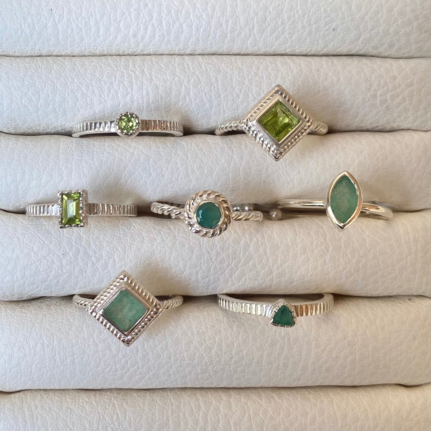 Silver925 petit  ring〈green〉