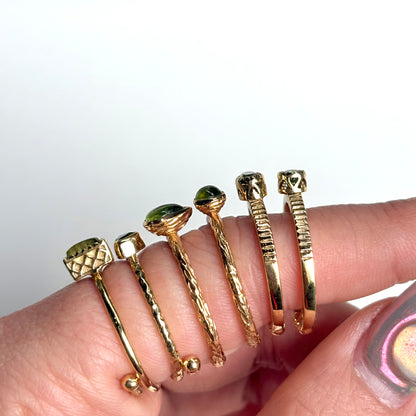 Brass petit ring〈Peridot〉