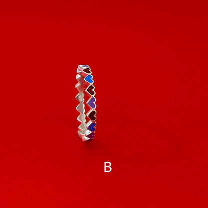 Heart enamel ring 1