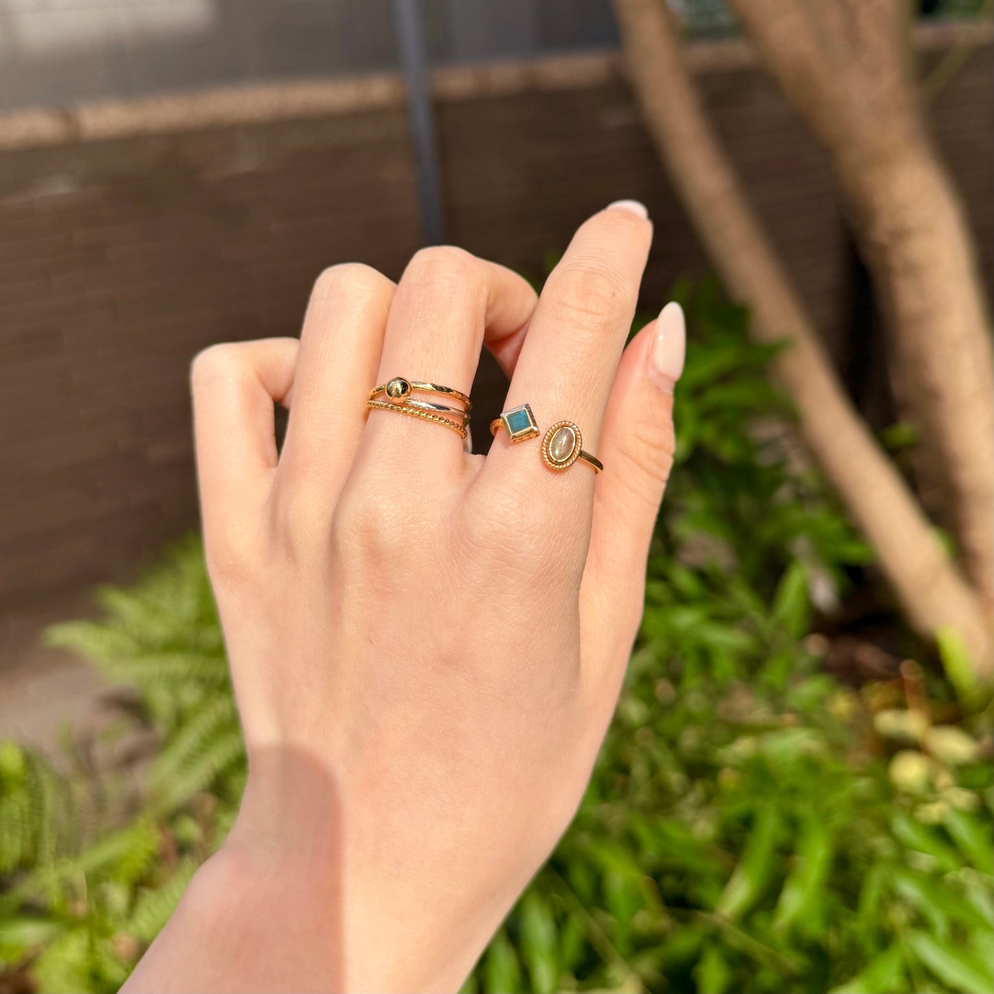 Brass 2stone ring 5